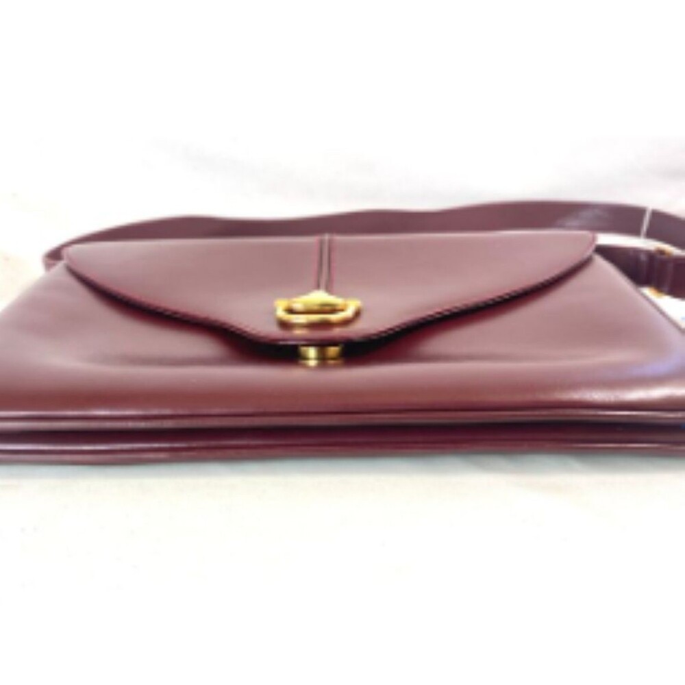 GUCCI Shoulder Bag Burgundy Leather 1955 Horsebit Gold Hardware Vintage - Picture 8 of 9